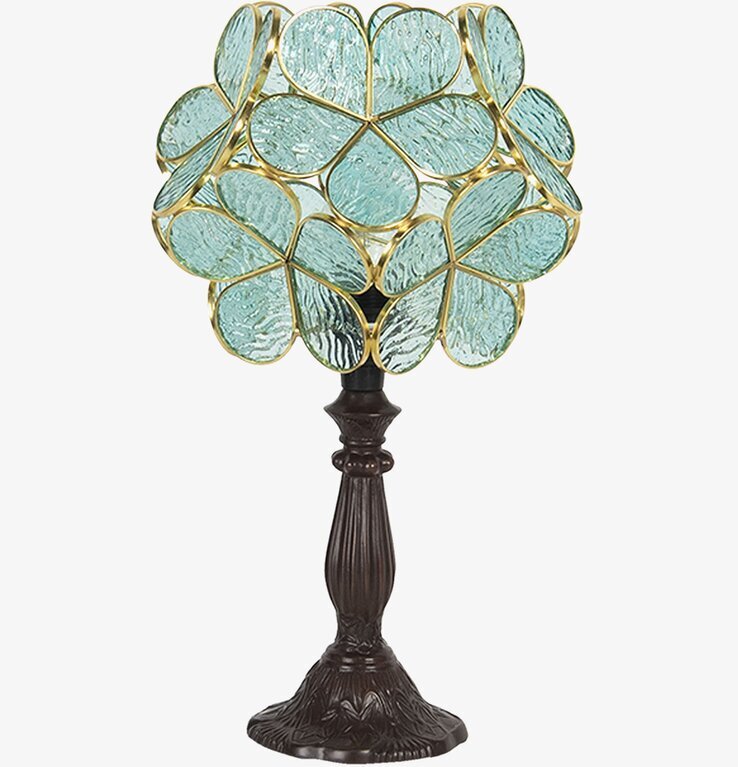 Bild av klassisk bordslampa i Tiffany-stil med grön skärm