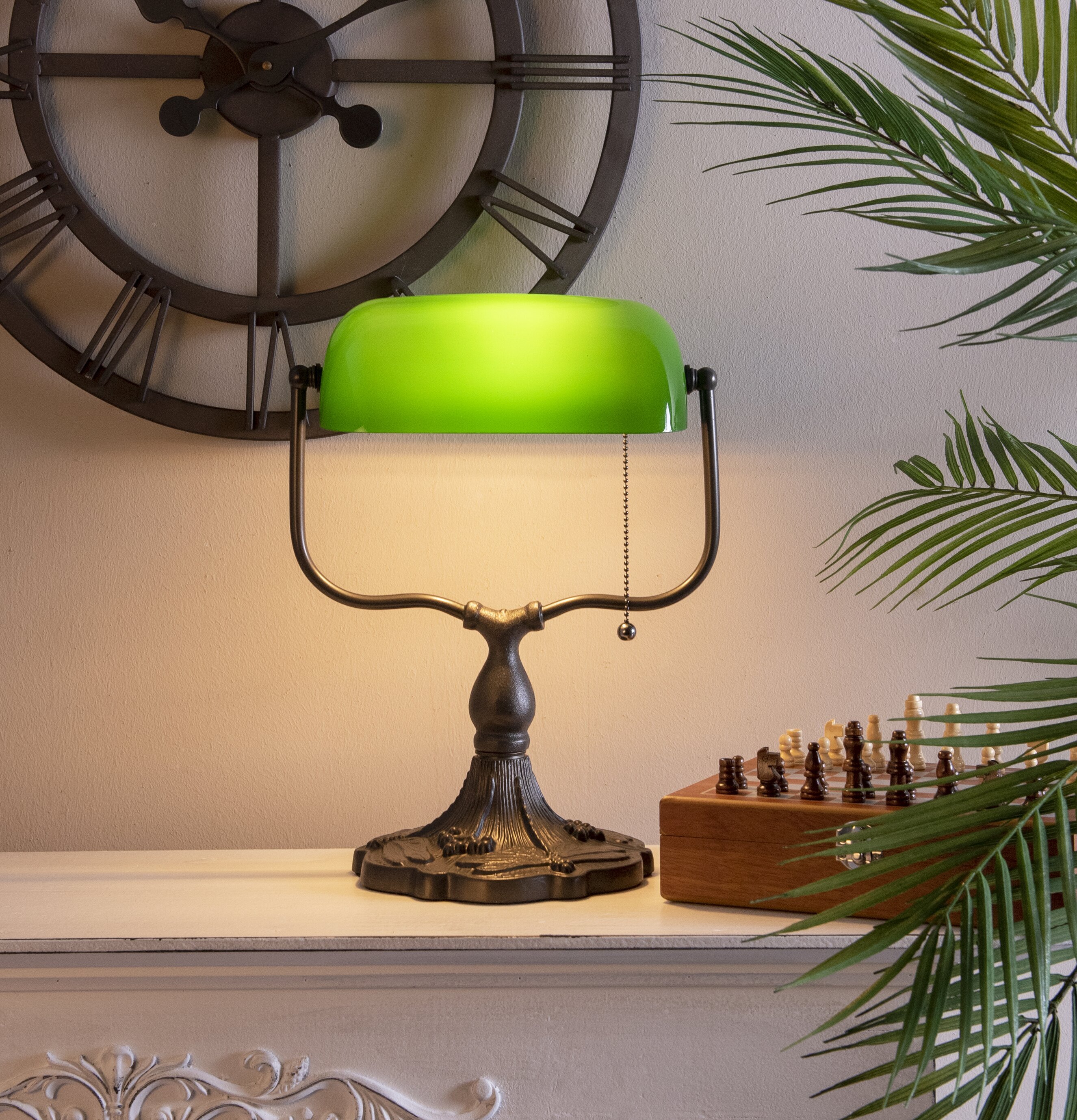 Skrivbordslampa Banker Green Clayre & Eef Lampor Taklampor Golvlampor Bordslampor LED-lampor Ledlampor Fönsterlampor Ljusslingor för dekoration