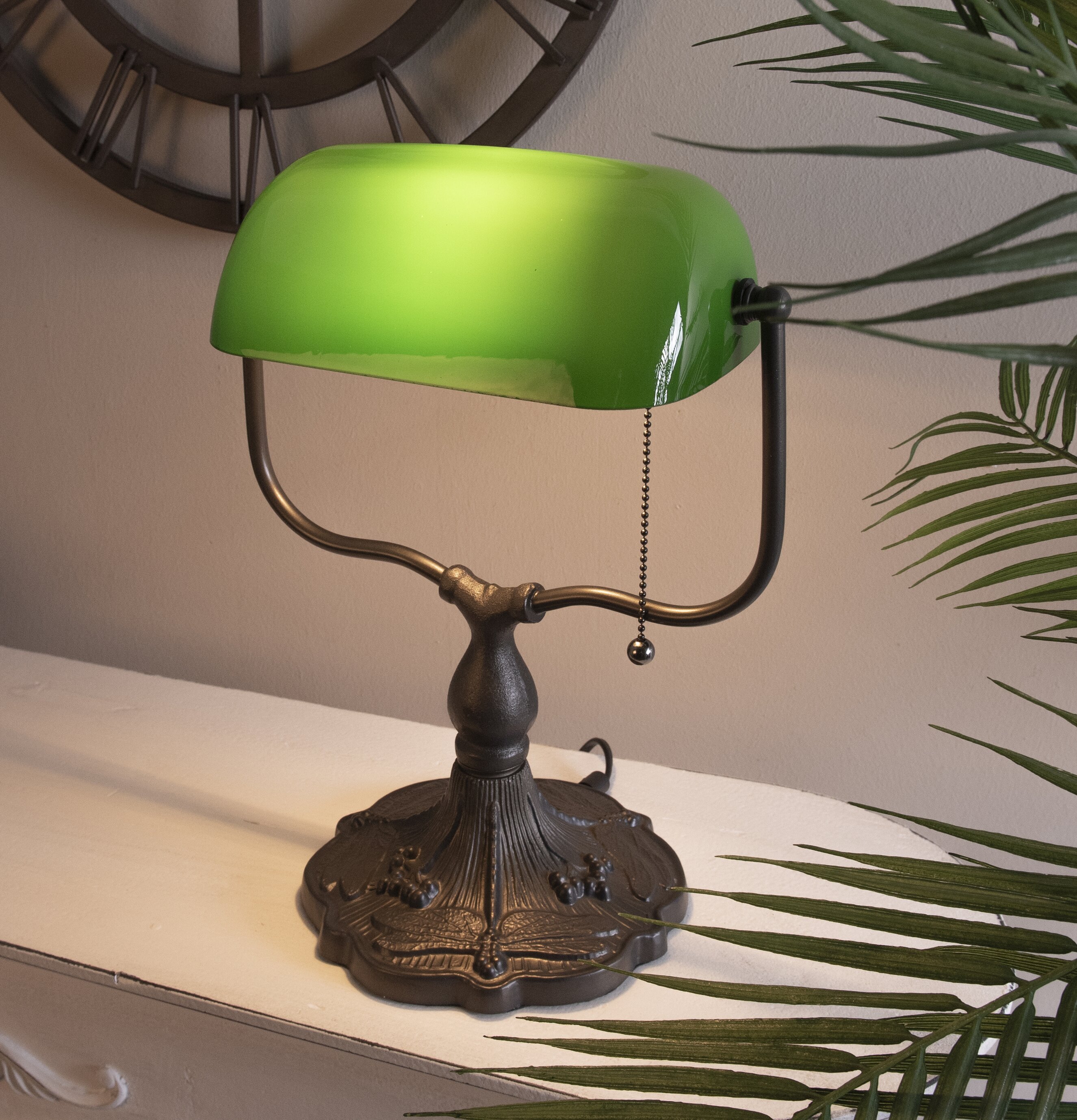 Skrivbordslampa Banker Green Clayre & Eef Lampor Taklampor Golvlampor Bordslampor LED-lampor Ledlampor Fönsterlampor Ljusslingor för dekoration