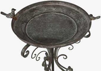 Bild av fågelbad i antik grå med dekorativa fåglar