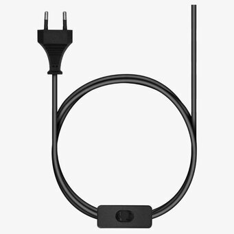 Bild av elegant svart elkabel med stilren strömbrytare