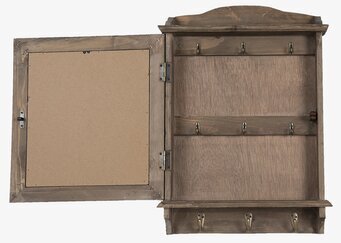 Bild av antikbrunt nyckelskåp med rustik design