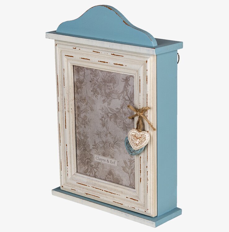Nyckelskåp Antikvit/Blå Clayre & Eef Nyckelförvaring Nyckelhängare