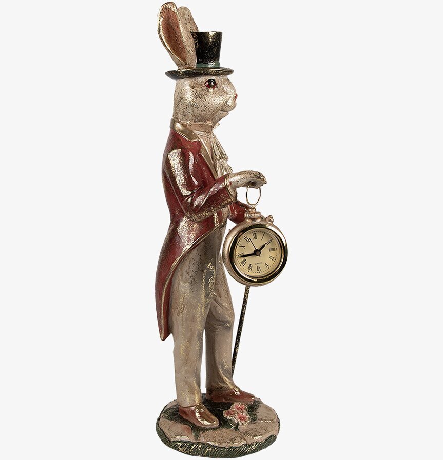 Kaninherre Med Klocka Clayre & Eef Kaniner för prydnad/dekoration Prydnadskaniner Dekorationskaniner Bunnys dekoration