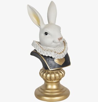 Bild av elegant kaninstatyett med guldiga detaljer