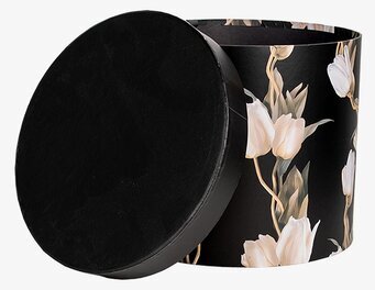 Bild av elegant cylinderformad förvaringsbox med blommönster