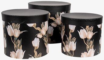 Bild av eleganta förvaringsboxar med tulpanmönster