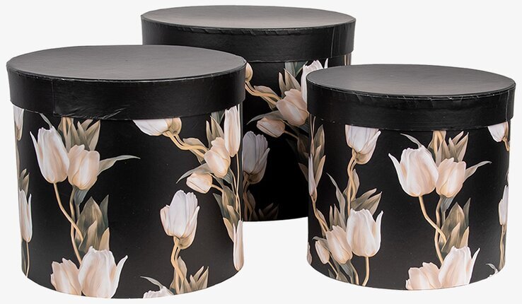 Förvaringsbox Set/3 Clayre & Eef Förvaringslådor och korgar Boxar Förvaringsboxar Porslinsboxar Trälådor Smyckesboxar i porslin Förvaringsbrickor