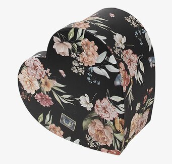 Bild av hjärtformade förvaringsboxar med blommönster