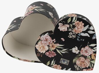 Bild av hjärtformade förvaringsboxar med blommönster