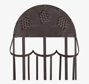 Bild av väggmonterat vinställ i järn med druvdesign