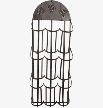 Bild av dekorativt vinställ i svart järn för väggen