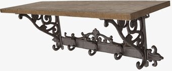 Bild av elegant vägghylla med krokar och vintage design