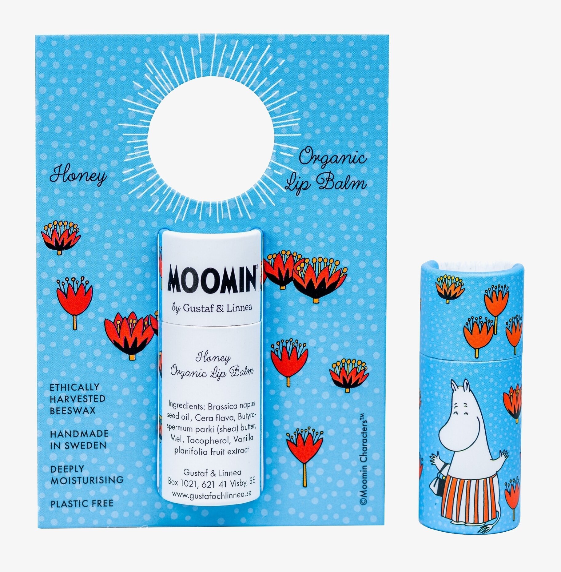 Lip balm av bivax med honung - Mumin Gustaf och Linnea Läppbalsam Balm Cerat