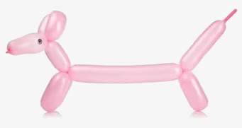 Bild av lekfullt rosa ballongdjur som liknar en hund