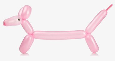 Ballongdjur från Worldwide co i form av en rosa hundfigur