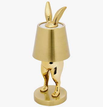 Bild av unik bordslampa i gyllene kaninformad design