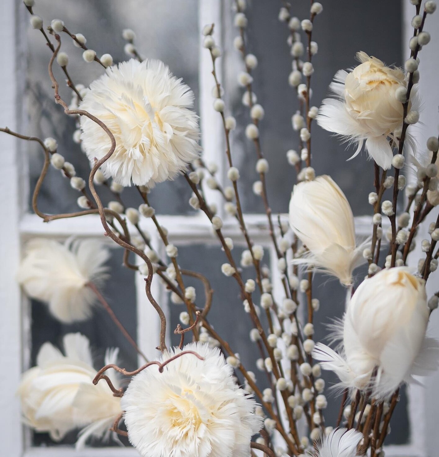 Fjäderblomma Med Clip Vanilj Set/4 A Lot Decoration Övrig prydnad/dekoration för inredning innemiljö