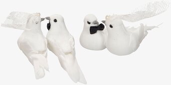 Bild av charmiga dekorationsduvor med bröllopstema