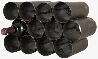 Bild på rustikt vinställ med antikbrun design