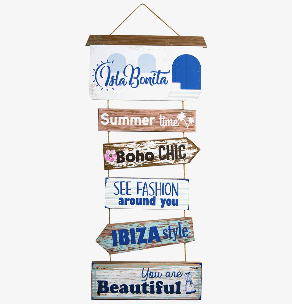 Träskylt - Isla Bonita Signes Grimalt Väggdekoration Väggskyltar Posters Affischer Plåttavlor Plåtskyltar Tavlor Kalenderhängare Väggtroféer Paper