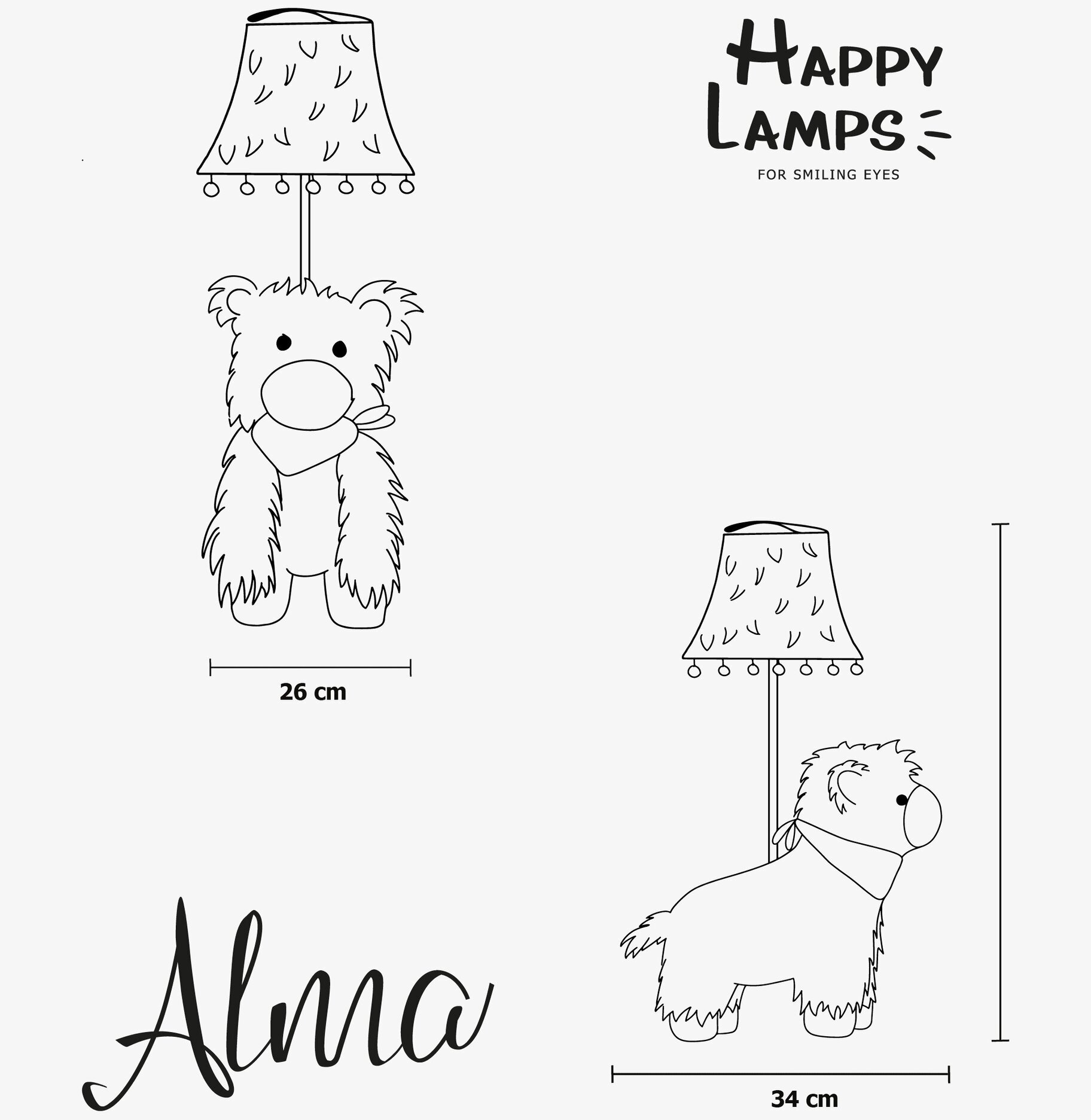 Bild av charmig och lekfull bordslampa med alpackadesign