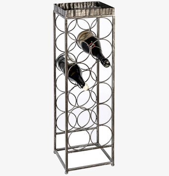 Bild av stilrent vinställ för 12 flaskor i metall