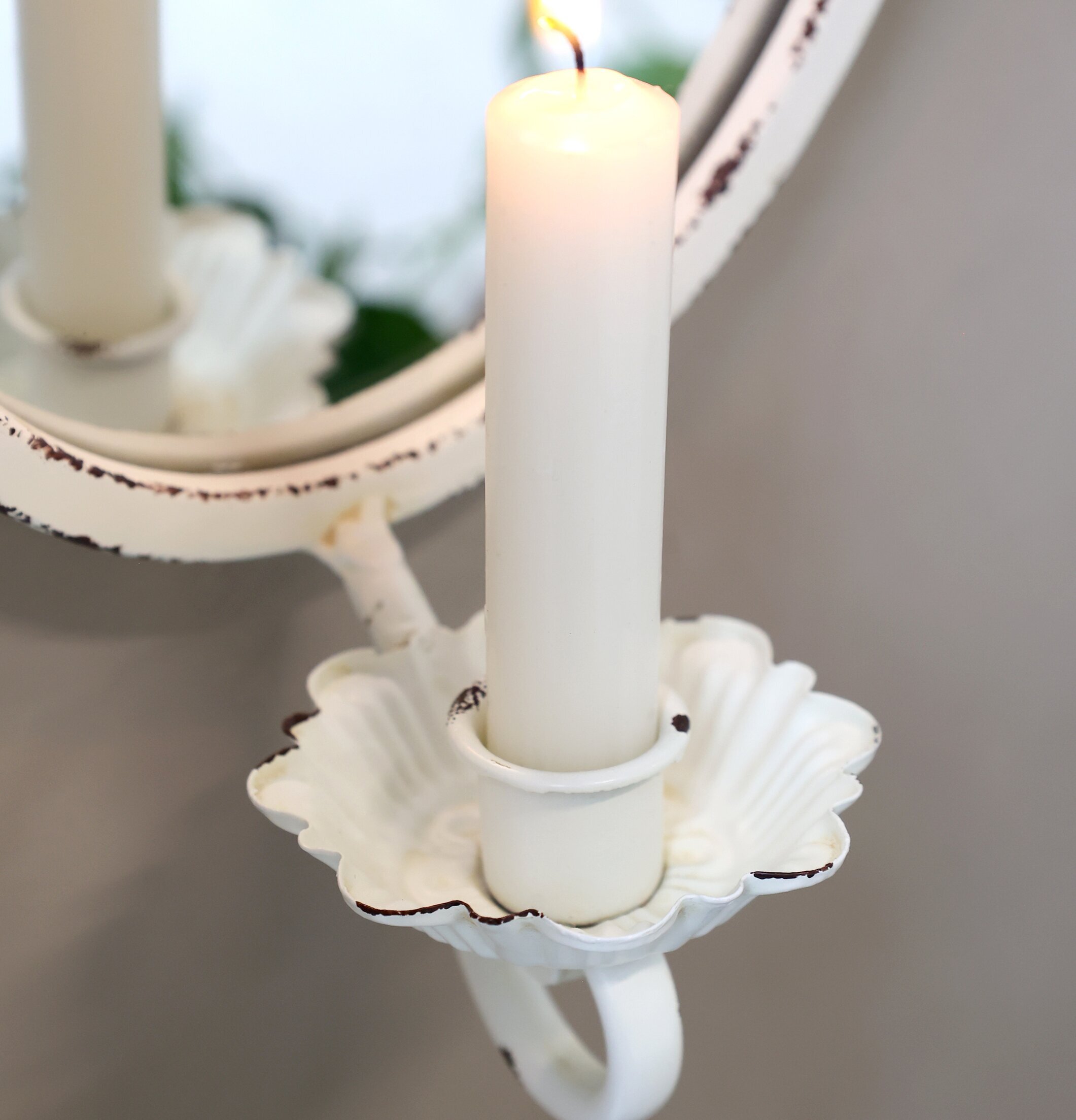 Väggspegel Med Ljushållare Chic Antique Ljusstakar Adventsstakar Ljushyllor Speglar Väggspeglar Stående speglar