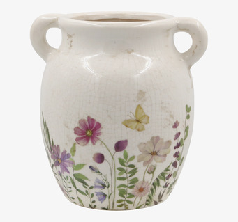 Bild av elegant kruka med blommotiv och vintagekänsla