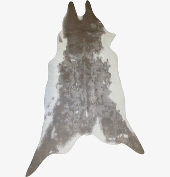 Bild av matta med kohudsimitation i jordnära toner