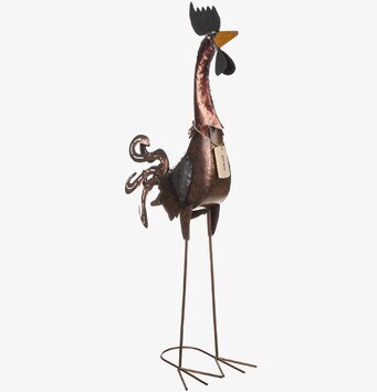 Bild av dekorativ tuppfigur i hamrad metall, 70 cm