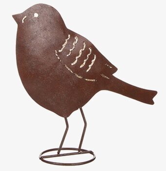 Bild av dekorativ fågelfigur i hamrad plåt, 40 cm hög
