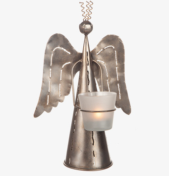 Bild av dekorativ ljuslykta i hamrad metallfinish