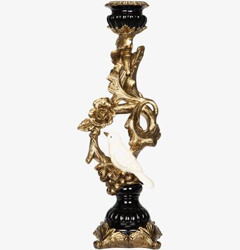 Bild av elegant ljusstake med fågel och gulddetaljer