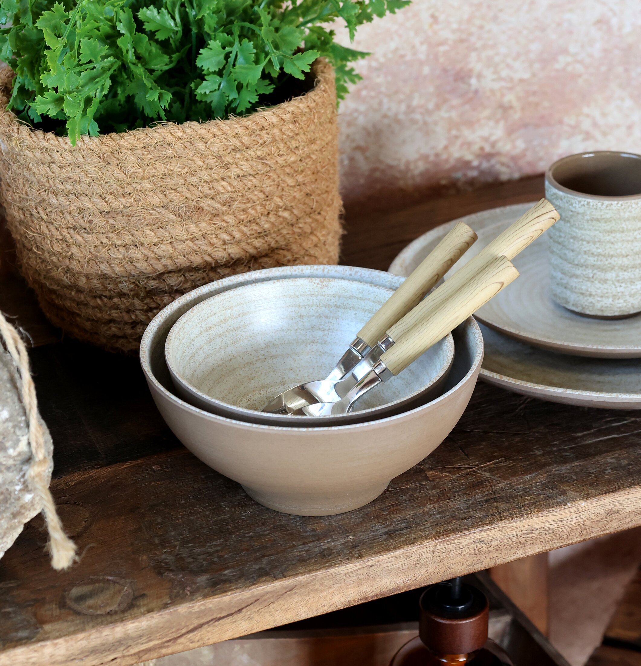 Cassis Skål Latte Melamin Ø16,5cm Ø14cm Chic Antique Skålar att äta ur tilltugg Såskannor/Vispskål servering Matlådor