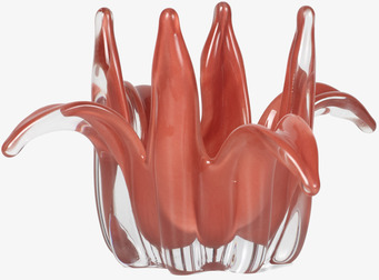 Bild av en elegant ljuslykta med blomdesign i glas