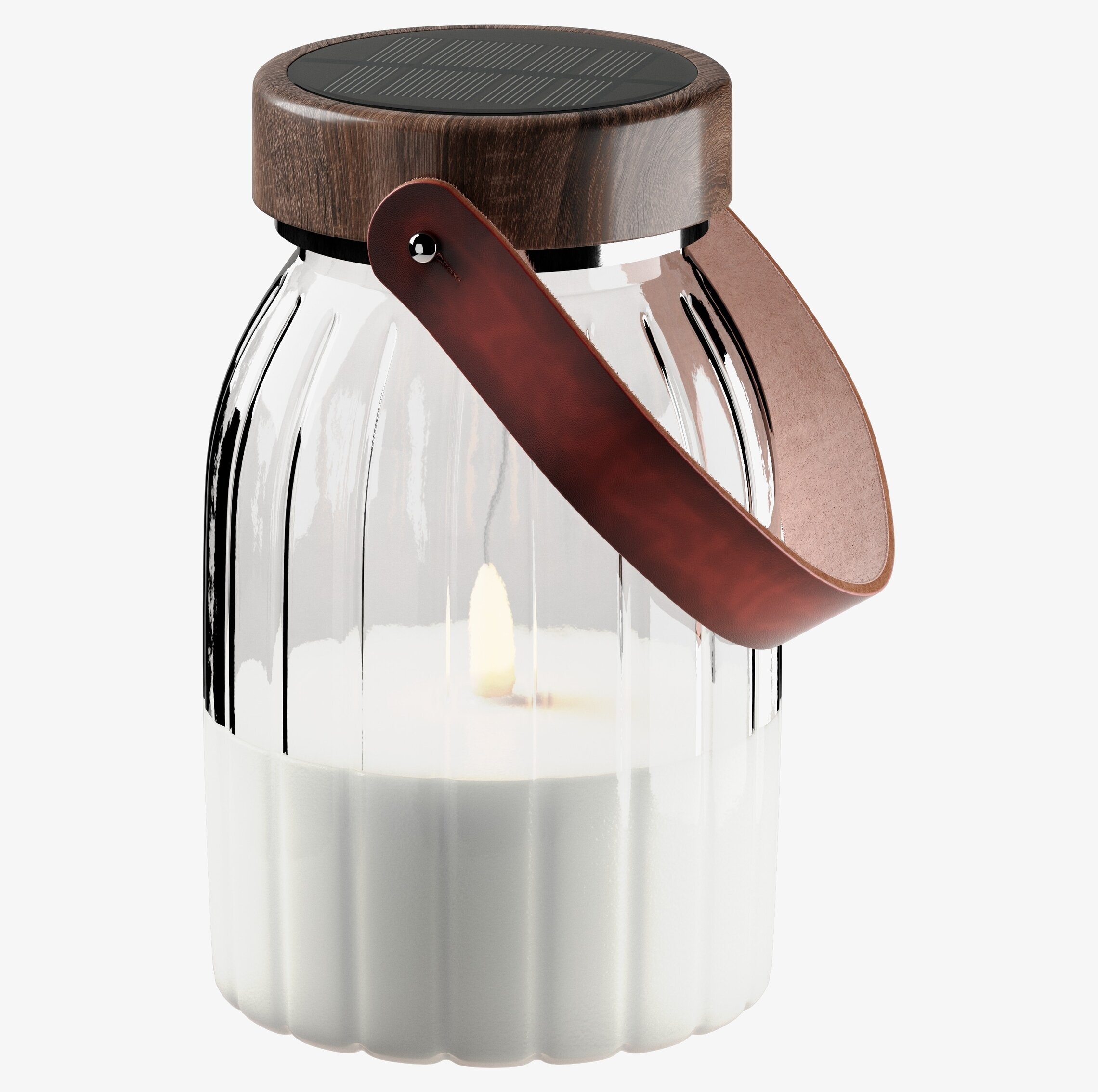 Glaslykta LED Solcell Mellan Deluxe Homeart Solcellsbelysning & solcellsdekoration