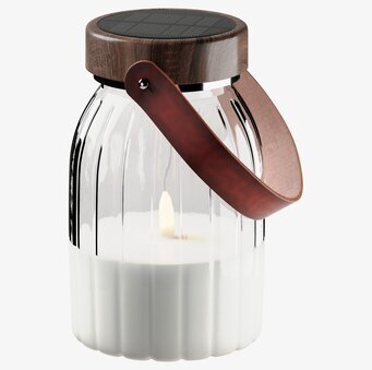 Bild av stilfull och funktionell solcellsdriven glaslykta