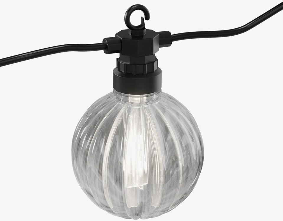 Ljusslinga Stripe Ø8cm Deluxe Homeart Ljusslingor med bollar Övrig prydnad/dekoration för inredning utemiljö