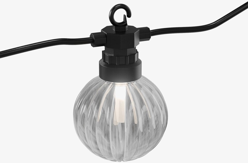 Ljusslinga Stripe Ø6cm Deluxe Homeart Ljusslingor med bollar Övrig prydnad/dekoration för inredning utemiljö