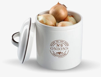 Bild av stilren keramisk förvaringsburk för lök