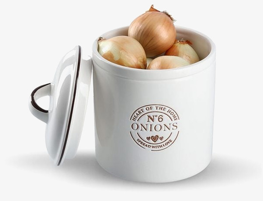 Bild av stilren keramisk förvaringsburk för lök