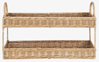 Bild av stilfull tvåvåningsbricka i rottingmaterial