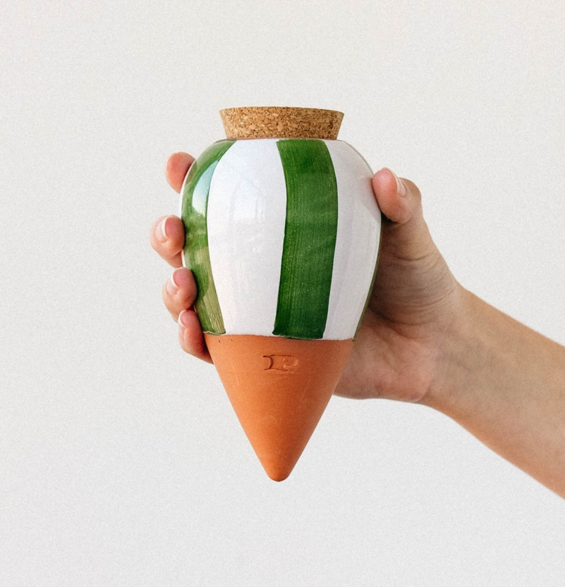 Bevattning Olla Grön/Elfenben Pepin Självbevattnare Självbevattning Bevattningsglas Droppvattnare Droppbevattnare Droppbevattning