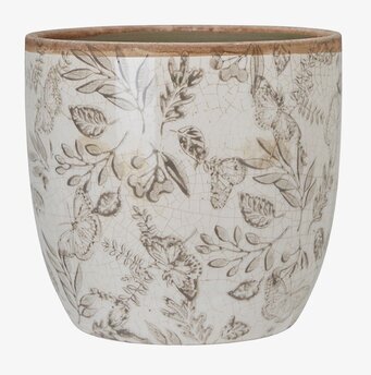 Foto av elegant kruka med naturinspirerat mönster