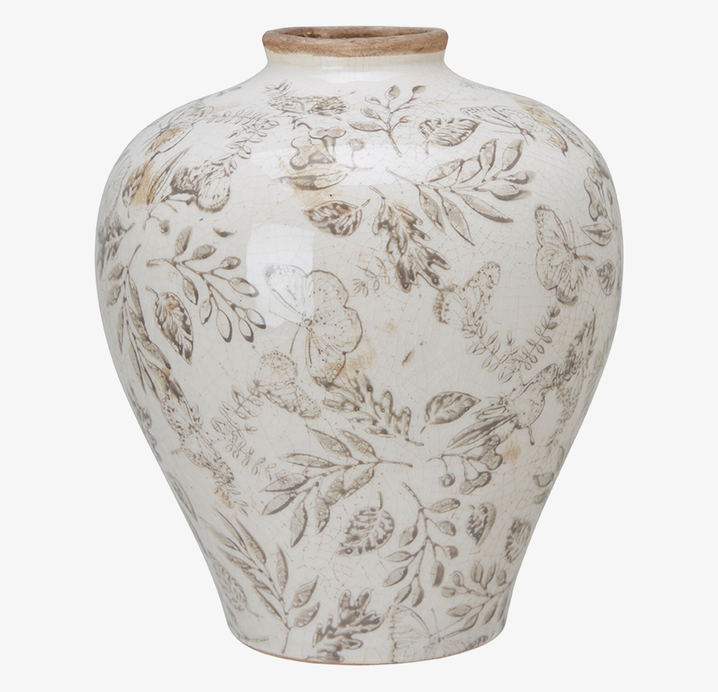 Vas Melinda Beige/Vit Wikholm Form Krukor Örtkrukor Glaskrukor Vaser