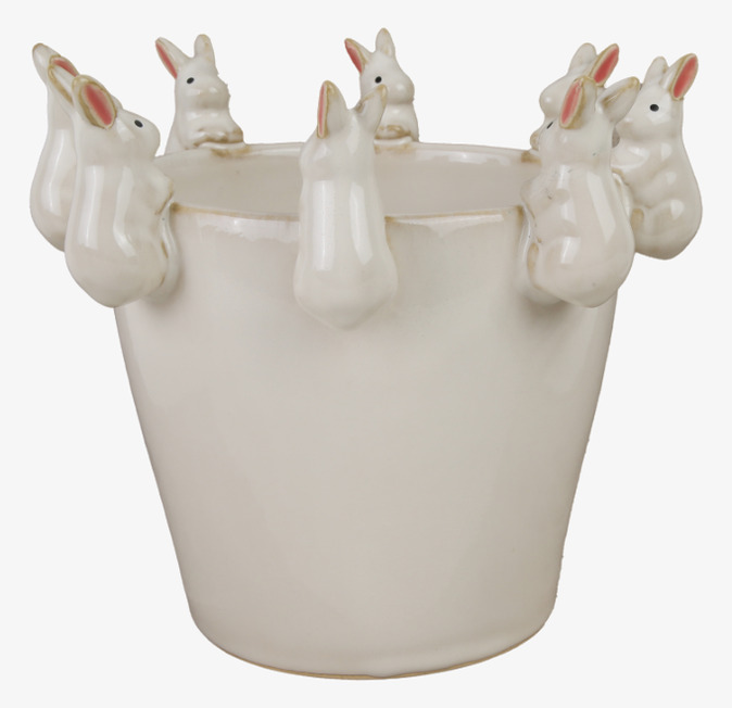 Kruka Vit Kanin 16,5cm Västanvinden Krukor Örtkrukor Glaskrukor