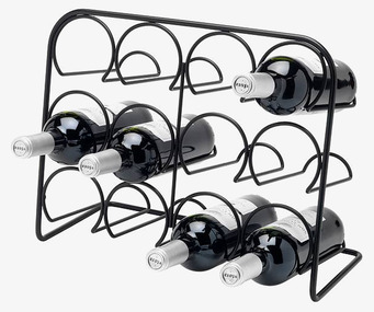 Bild på elegant svart vinställ för modern inredning