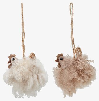 Bild av hängande hönor med rustik och hemtrevlig känsla