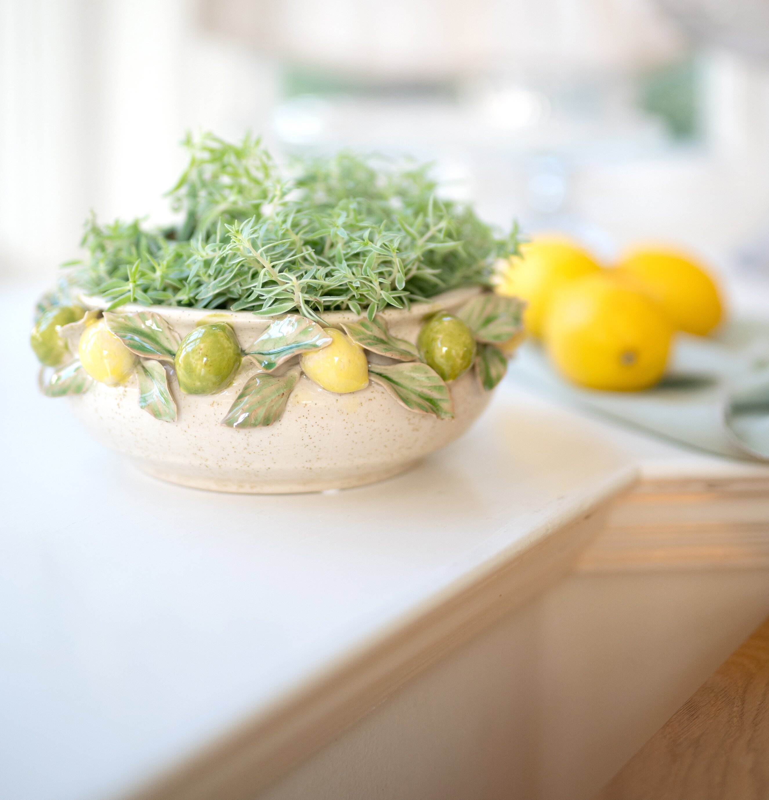 Citra Plantering Offwhite/Gul/Grön Wikholm Form Krukor Örtkrukor Glaskrukor